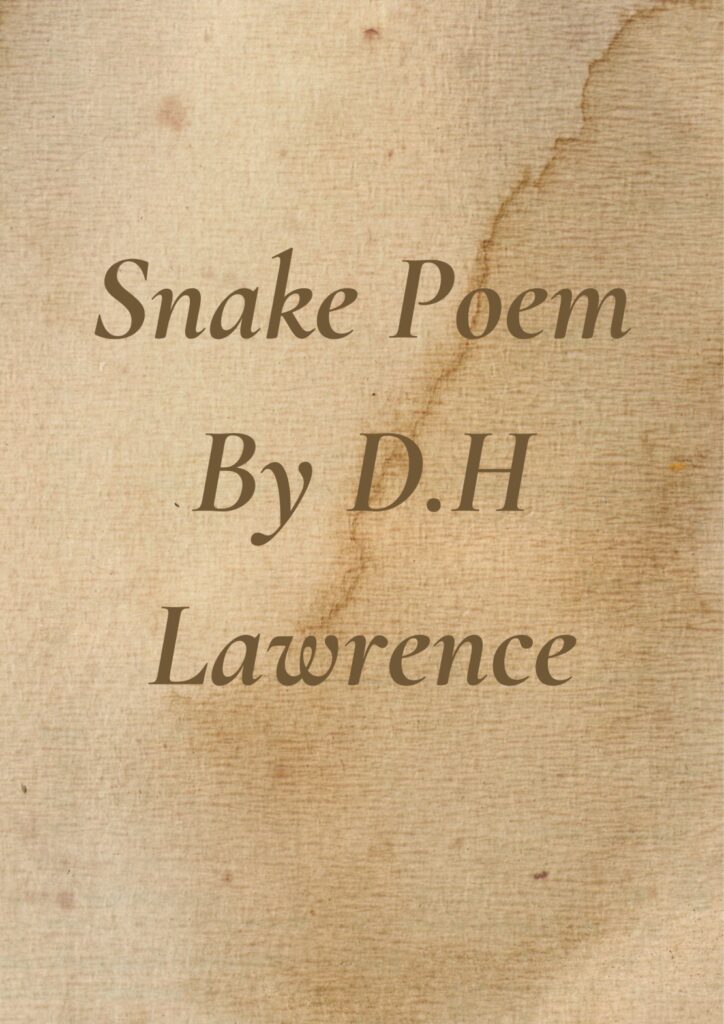 Summary of Snake Poem By D.H Lawrence