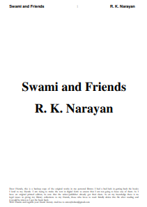 The Summary of Swami And Friends By R.K Narayan
